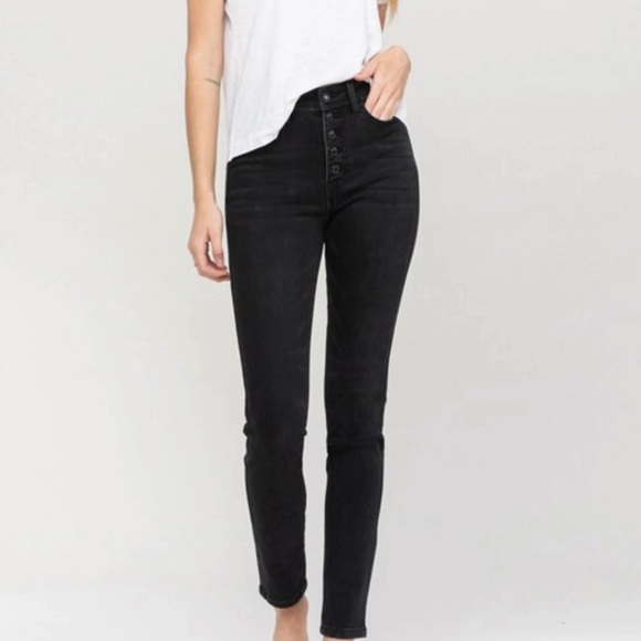 Black Front button fly jeans - Picture 2 of 6